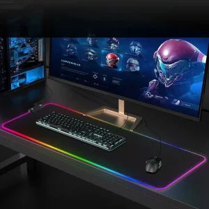 MQ Black RGB Gaming Mouse Pad LED Extended Keyboard Desk Mat Anti Slip Rubber Large Mousepad 30*80 40*90 30*60 30*70