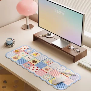 MQ Large Desk Mat Aesthetic Mouse Pad Cute Office Desk Pad Extended Keyboard Mousepad for Women Laptop Desk