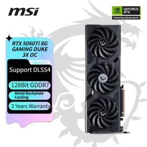 MSI GeForce RTX 5060 Ti 8G GAMING DUKE 3X OC PLUS Graphics Card 8GB GDDR6 128 bit PCIe 5.0 for Desktop Gaming PC in Stock
