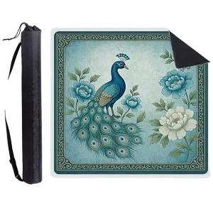 Mahjong Poker Natural Rubber Mouse Pad Thick Lock Edge Non-Slip Smooth Surface 4-Player Gaming and Office Desk Mat