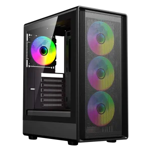 Manufacturer ABS Mesh Gaming Computer Case Tempered Glass Mid Tower USB 3.0
