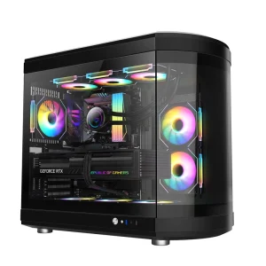 Matx Computer Case Mid Tower Full Tower Gaming Cabinet for Gaming Computer Cases Tempered Glass Pc Acrylic Desktop ATX 185mm