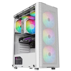 Mesh-2 Gaming Office Computer Case ATX M-ATX ITX with Clear Tempered Glass Mesh Front Panel