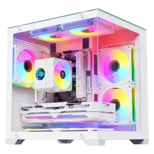 Micro ATX Aluminum Mini Tower PC Case Tempered Glass Side Panel USB 3.2