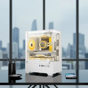 Micro ATX Gaming PC Case Aluminum Tempered Glass Side Panel ATX Desktop Tower