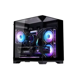 Micro ATX Gaming PC Case with Three Tempered Glass Panels