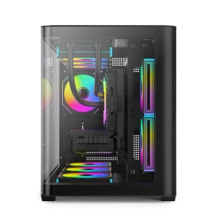 Micro ATX Mid Tower Gaming Computer Case with Tempered Glass Side Panel PC Chassis Factory Direct