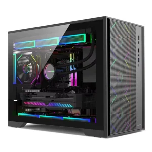 Micro ATX Mid Tower Gaming PC Case with Front Mesh and Type-C Port