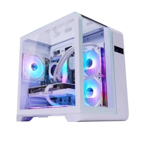 Micro ATX PC Case with Display Screen and Transparent Tempered Glass