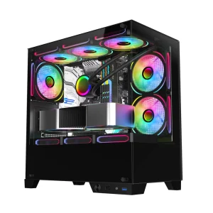 Micro ATX and ITX Tempered Glass Gaming PC Case Mid-Tower Chassis