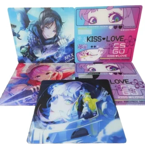 Micro-Etched Surface Gaming Anime Mouse Mat Anti-Slip PVC Base Dirt and Scratch-Resistant Glass