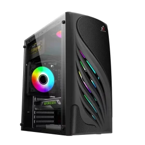 Mid Tower ATX Gaming PC Case with Acrylic and Glass Side Panels