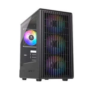 Mid Tower ATX Gaming PC Case with Airflow Steel Construction and Side Panel
