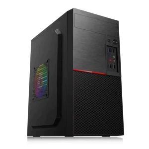 Mid Tower ATX Gaming PC Case with Cooling Fan, Front Panel, 4 USB Ports