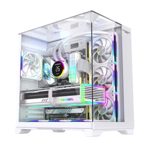 Mid-Tower ATX MATX ITX Gaming PC Case with RGB Fans