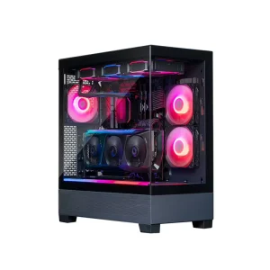 Mid Tower ATX Steel PC Case with Fan 360mm Water Cooling USB Ports Black and White
