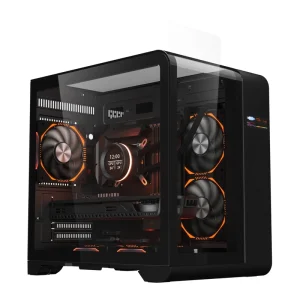Mid Tower Desktop PC Case Panoramic Tempered Glass White ATX Cooling Gaming Computer Case