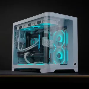 Mid-Tower Gaming Computer Case with Power Supply RGB ATX/Micro-ATX Aluminum Alloy