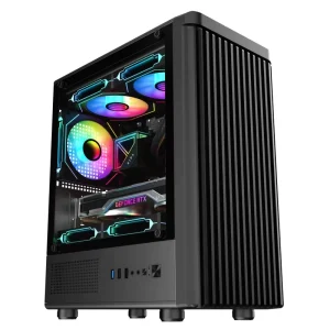 Mid Tower Gaming PC Case Micro ATX Tempered Glass
