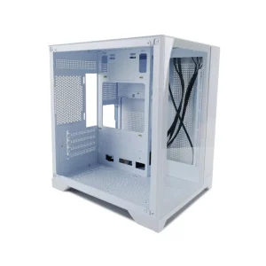 Mid Tower Gaming PC Case White Aluminum Alloy RGB Fan MATX