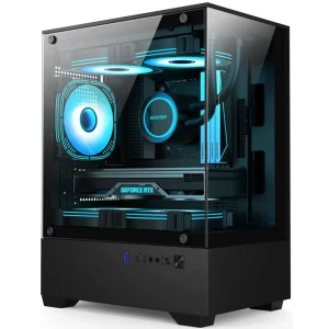 Mid-Tower MATX Gaming PC Case with USB 3.0 and Tempered Glass