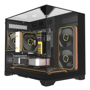 Mid Tower White PC Case With Panoramic Tempered Glass ATX Cooling