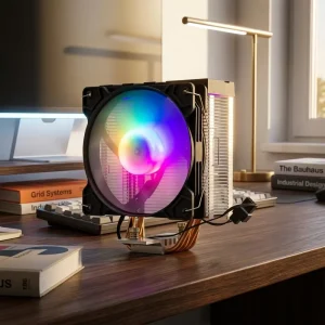 Mighty 260W TDP Digital CPU Air Cooler 6 Copper Heatpipes Dual Tower Status Display Screen Computer Radiator Fan Computer Case