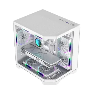 Mini ATX Mid Tower Gaming Computer Case with Tempered Glass