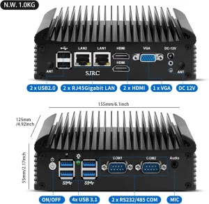 Mini Industrial Computer N150 Dual Gigabit LAN M.2 NVMe Stock 8GB 32GB RAM Accessories