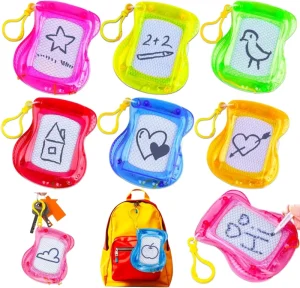 Mini Magnetic Drawing Board Keychain Erasable Doodle Pad for Kids Travel Toy