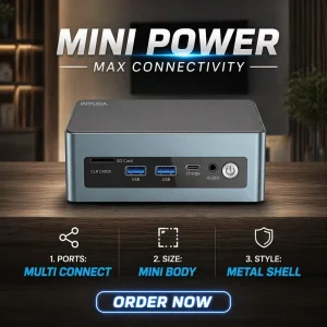 Mini PC Intel N150 32GB DDR4 512GB SSD USB 3.2 LAN Windows 11 4K Gaming Home Office Industrial Desktop