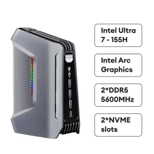 Mini PC Ultra 5 125H Ultra 7 155H 165H Windows 11 DDR5 NVMe SSD 3x 4K Display WiFi 6 4 USB RJ45 LAN Gaming