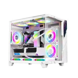 Mini RGB Display Full View Mid Tower Black Gaming PC Case