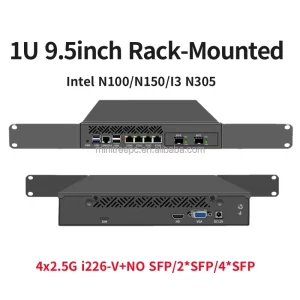 MiniTree Firewall Hardware Gateway Security Server Mini 1U 9.5 Inch Rack mounted N150 N305 RJ45 COM DDR5 NVME SSD 2 4 10G SFP