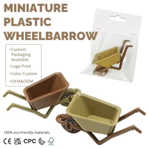 Miniature ABS Plastic Wheelbarrow DIY Toy Dollhouse Farm Tool Model Micro Landscape Fairy Garden Cart Ornament