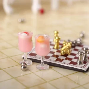 Miniature Food Toy Strawberry Juice Drink Mini Model 1 12 Dollhouse Living Scene Dollhouse Passing by Home