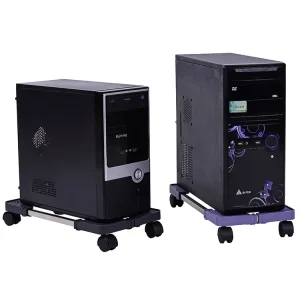 Mobile CPU Stand with Storage Rack Cart and Wheels for Desktop Computer Tower 2″