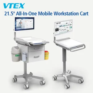 Mobile Stainless Steel Nursing Station All-in-One PC Display