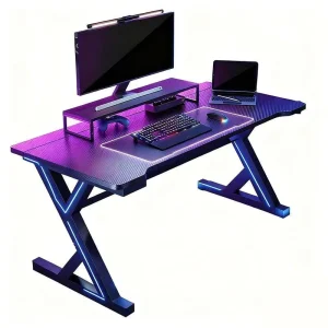 Modern Carbon Fiber E Sports Desk Robotic Gaming PC Study Writing Computer Table DIY Assembly Home Office Commercial Furniture
