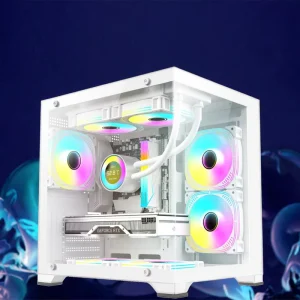 Modern Full Mid Tower PC Case Supporting ITX MATX ATX with Tempered Glass