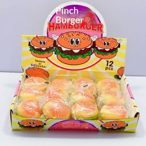 Mogo X Hamburger Squishy Toy Realistic Fun Design TPR Material Kitchen Play Toy for Children 14 Years Gifts Individually