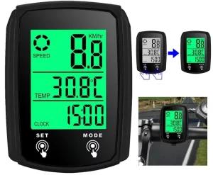 Multi-Function Wired Bike Computer LCD Speedometer Odometer with Automatic Wake-Up and Backlight