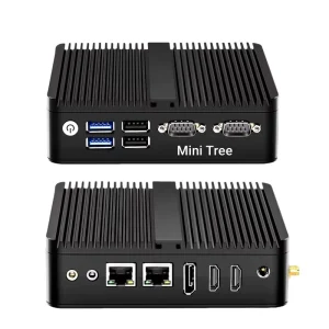 N95 Fanless Mini Computer 8GB RAM 128GB SSD Windows 11 J6412 Embedded Industrial Mini PC Box Dual LAN RS232 HD VGA 4G