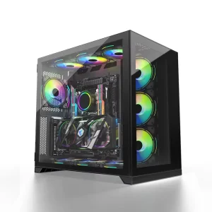 NEW 360 Water Cooling Gamer ATX MATX Powerful Aluminum Alloy Mid Tower Gaming Computer Case with Tempered Glass Side Panel