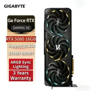 NEW GIGABYTE GPU GeForce RTX 5080 GAMING OC 16G GDDR7 ARGB Lighting Three Fans Desktop Computer Components in Stock