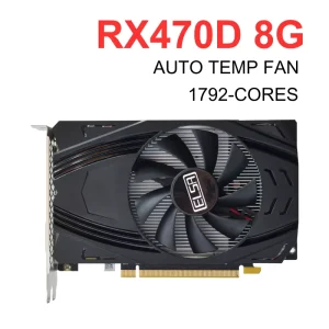 NEW Zero RPM Mode Fan Cooler RX 470D 8G GDDR5 GPU Grafica PCIE3.0 Desktop with 1792SP 256Bit RX470 Graphic Card