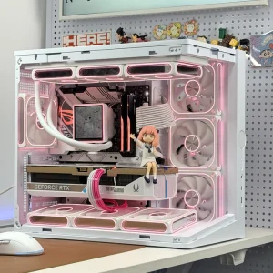 NPC Rem OEM Customizable Vertical PC Case ATX Tower ARGB Desktop Chassis Tempered Glass Gaming Computer Cases & Towers