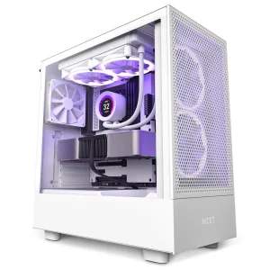 NZXT H5 Flow RGB Black White Mid Tower Support ATX Micro ATX Mini ITX Desktop Gaming PC Case with Fan in Stock