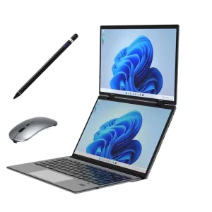New 14 Inch +14 Inch Dual Touch Screen Intel 12th N150 Aluminum Laptops for Business Office Education Laptop