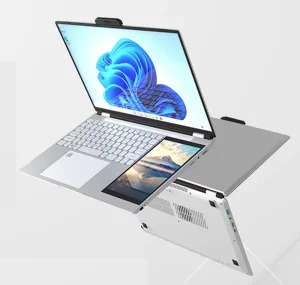 New 15 Inch + 7 Inch Double Monitor Intel Celeron N95 Backlit Keyboard Dual Screen Touch Office Business Laptop